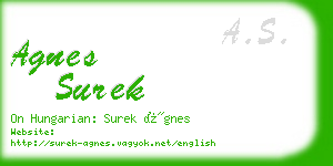 agnes surek business card